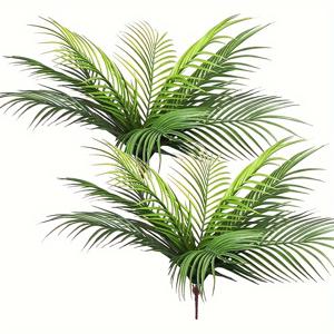 TEMU 1/2개 20인치/50cm 인공 열대 정글 잎 가지 - DIY 장식 및 파티 선물용 9개의 리얼리스틱 인조 야자수 잎