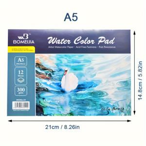 TEMU Yutiars 수채화용 종이 패드 - 300gsm 100%, 산성 프리 및 마찰 방지, 수채화, 구아슈, 잉크용 - 12장 블록, 수채화 그림 | 고품질 예술 용지 | 콜드 프레스 종이, 수채화 도구