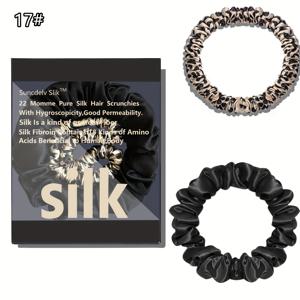 TEMU 2pcs YANRONG 실크 헤어 타이 - 우수한 헤어 스크런치와 우아한 단색, 1cm/2cm 폭, 여성 헤어에 완벽, 데이 선물 아이디어, 헤어 액세서리, 세련된 액세서리, 고급스러운 질감