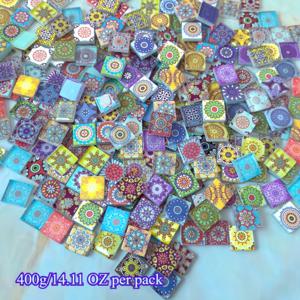 TEMU 현대 유리 만다라 패턴 DIY 장식품 400그램 팩, 거실, 욕실, 주방, 발코니용 타일 장식용, DIY 수제 재료