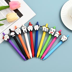 TEMU 10개 세트의 리트렉터블 볼펜, 다양한 색상, 재미있는 치과 및 간호사 디자인, 오발 몸체의 플라스틱 펜, 중간 포인트, 치과 의사, 간호사, 성인, 생일 파티 선물, 사무용품에 적합합니다.
