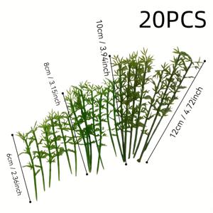 TEMU 20pcs 혼합 모델 나무 6cm/8cm/10cm/12cm - 현실적인竹, 기차 배치, 건축적 풍경, 모래 테이블 모델, 전쟁 게임 배경, 미니어처 나무, 풍경 장식