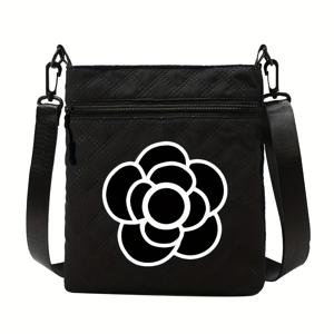 TEMU 새로운 도착 로마누스 이중층 크로스바디 백, 캔들리아 요소 프린트, 지퍼 숄더 백, 분리 및 조절 가능한 스트랩, 계절적인 착용을 위한 크로스바디 백, 여성용 여행 해변 휴가 다기능 크로스바디 백