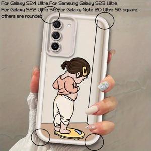 TEMU 갤럭시 S25 S24 S23 S22 S21 S20 노트 20 울트라 FE 플러스 5G용 만화 소년 소녀 커플 아트 패턴 TPU 아이 래더 매트 커버 폰 케이스