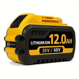TEMU for Dewalt 12.0Ah 고용량 DCB612 교체 배터리 - 20V/60V Max 무선 공구 호환, 리튬이온 충전식 파워 팩, DCB609 및 for Dewalt 20V/60V 공구와 호환 가능, 내구성 플라스틱/메탈 구조, 툴 성능 향상, 인체공학적 디자인, 견고한 설계