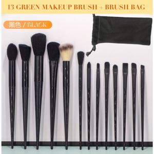 TEMU 블랙 메이크업 브러시 세트, 13pcs 메이크업 도구 세트 고품질 합성 베이스 파우더 컨실러 아이 쉐도우 블러시 메이크업 브러시 세트 메이크업 스펀지, 메이크업 브러시 세척 도구 포함