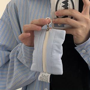 TEMU 퀼트 폴리에스터 멀티펑셔널 코인 파우치 - 블루 & 핑크 휴대용 메이크업, 생리대 및 주얼리 정리함 지퍼 클로저, 여성 여행 필수품 컴팩트 트래블 주얼리 파우치, 스타일리시 액세서리, 쉬운 세탁 소재