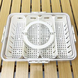 TEMU 비파이프(BPA-Free) 식품용 PET 4단 휴대용 냉장고 용기 - 분리형 필터, 누수 방지 뚜껑 & 손잡이 포함, 스택 가능 디자인 (라이트 베이지), 과일·채소·간식 신선 보관, 피크닉 필수품, 사무실 간식 정리함, 공간 절약형, 안전 스냅온 뚜껑, 내구성 플라스틱, 냉장고 정리함, 바쁜 직장인을 위한 컴팩트 오거나이저