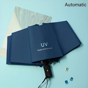 TEMU 여성용 자동 접이식 우산, 패션 블랙 듀얼 용도 야외 선샤인 8개 리브 디자인, 여행 및 비즈니스 여행에 적합, 데이, 아버지의 날, 크리스마스 선물