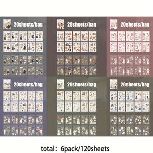 TEMU 1/6 팩 - 코일 스티커 책자 100 다양한 직업 시리즈 직업 주제 스티커, 쓰레기 일기장 장식, 플래너 액세서리, 미술 및 공예 프로젝트 장식 스티커에 적합합니다.