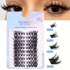 TEMU 80pcs 분할 접목 속눈썹, 단일 클러스터 속눈썹 자연 긴 교차 푹신한 컬링 속눈썹, 일일 여행 메이크업 속눈썹 연장에 적합