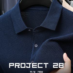 TEMU 남성용 라이트 럭셔리 패션 캐주얼 파인애플 니트 티셔츠 - 반팔, 칼라, 단색, 비스코스, 버튼업, 정상핏, 여름과 봄에 이상적, 다목적 비즈니스 캐주얼 의상, 올 시즌 폴로, 캐주얼 웨어 | 세련된 폴로 셔츠 | 니트 구성|티셔츠|셔츠|반팔니트