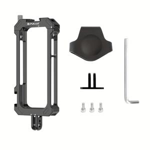 TEMU Insta360 X3용 PULUZ 금속 보호 케이지 리그 하우징 프레임(확장 콜드 슈 베이스 및 삼각대 어댑터 포함)(검은색)