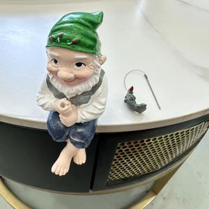 TEMU 1pc 손으로 그린 ​​땅귀신 입상, 낚시 난쟁이 노인, 야외 정원 조각 장식품, 흥미로운 난쟁이 수지 공예 장식품, 가정 장식, 물고기 탱크 장식