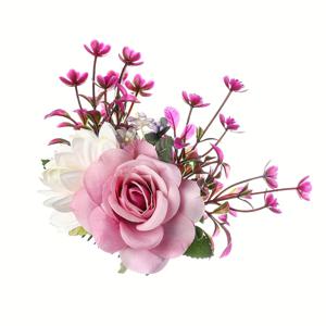TEMU 고급스러운 꽃무늬 헤어 콤 - 곱슬머리 또는 일반 머리용 우아한 신부 & 해변 웨딩 액세서리, 무향, 저자극성, 두피에 부드러움