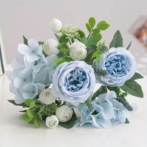 TEMU 인공 피오니 꽃과 수국 꽃다발: 결혼식, 생일, 가정 장식에 완벽합니다 - 재사용 가능하고 부드러운 소재 - 크리스마스, 할로윈, 추수감사절, 데이, 졸업식에 적합합니다 - 꽃병은 포함되어 있지 않습니다