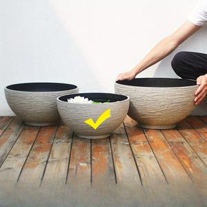 TEMU 로터스 꽃 화분용 비구멍 플라스틱 모조석 대직경, 수련화 화분, 구리/황금색 돈잔디 화분, 로터스 분재 단일잎 화분