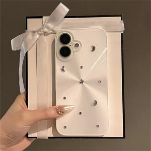 TEMU 고급 3D 글리터 문 스타 라인스톤 하드 폰 케이스 아이폰 16 15 14 프로 맥스 CD 텍스처 렌즈 보호 백 커버