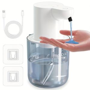 TEMU 13.53oz 자동 모션 센서 샴푸 디스펜서 - 벽걸이형 USB 충전식 손 샴푸 디스펜서, 욕실, 주방, 사무실, 대형 디스플레이 스크린에 적합 - 터치리스 위생 작동, 세련된 디자인, 내구성 있는 구조, 가정용, 크리스마스/할로윈 선물 장식