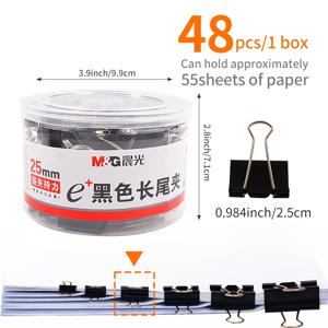 TEMU 12/24/40/48/60pcs M&G 바인더 클립, 블랙 종이 클램프 다양한 크기, X 대형, 대형, 중형, 소형, X 소형 및 , 6 크기 1 팩으로 대부분의 일상적인 요구를 충족할 수 있습니다, 사무용품