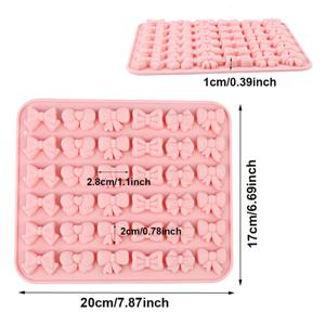 TEMU 36구 핑크 실리콘 리본 캔디 몰드 - BPA 프리, 쉬운 세척 & 고온 내성, 초콜릿, 구미 및 베이킹에 완벽 - 휴일 및 일상 사용을 위한 다용도 주방 도구, 초콜릿 몰드, 실리콘 캔디 몰드