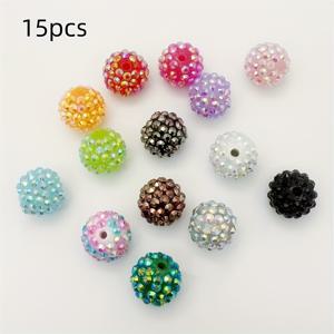 TEMU 16/20Mm 물 드릴 비즈는 디스코 볼처럼 반짝이며 DIY 보석 만들기, 폰 스트랩, 키체인, 가방 체인, 그리고 버블그럼 비즈 펜에도 완벽합니다.