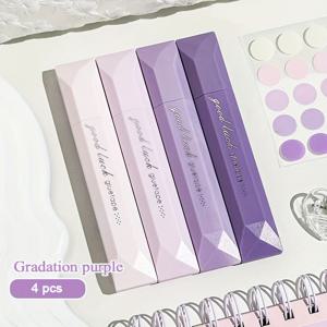 TEMU 4pcs 그라데이션 점 접착제 펜 - 대용량, 방수, 비방수, 양면 접착제로 스크랩북, DIY 공예, 학교로 돌아가기, 사무용품, 손수작성 일기, 및 아트 프로젝트, 문구 필수품 | 그라데이션 디자인 | 플라스틱 펜|다이어리|일기장