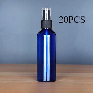 TEMU 20개 블루 파인 미스트 스프레이 병, 100ml/3.33oz - BPA 프리 플라스틱, 오일, 향수 및 소독제용 리필 가능한 여행용 미스트 분사기 캡 포함, 향수 리필 가능 병 | 파인 미스트 노즐 | 안전한 캡 클로저|오일스프레이