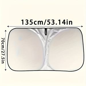 TEMU 2가지 사이즈 제공 두꺼운 선쉐이드, 전면 윈드실드 바이저, 방열 접이식 차양, 티타늄 실버 열차단 쿨링 배플, 자동차 및 SUV 모델용 여름 선쉐이드