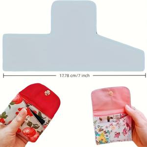 TEMU DIY 동전 파우치용 5/7/9인치 아크릴 재봉틀 - 꽃무늬 및 기하학적 디자인의 재사용 가능한 직물 가방 패턴, 취미 활동 및 퀼팅 프로젝트를 위한 투명 공예 템플릿, 동전 지갑 만들기 | 꽃무늬 디자인 템플릿 | 재사용 가능한 공예 패턴