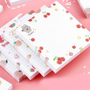 TEMU 4pcs 귀여운 과일 패턴 스티커 노트 - 체리, 딸기, 복숭아 디자인을 갖춘 쉽게 쓸 수 있는 사각형 노트, 사무실 및 학교 용품에 적합, 사무실 용품 | 재미있는 디자인 | 쉽게 쓸 수 있는 노트, 책상용 스티커 노트