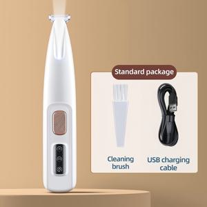 TEMU LED 라이트 고양이와 개 발톱 트리머, 초저소음 교체용 블레이드 포함, IPX5 방수 충전식 애완동물 털깎기, 작은 강아지 및 고양이를 위한 발바닥, 눈, 귀, 얼굴용 일상 그루밍 클리퍼