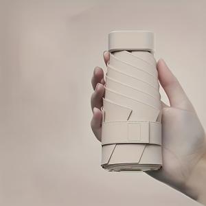 TEMU 7가지 색상 일본 독점 초경량 접이식 우산 UV 보호 6-리브 내열성 UPF50+ 휴대용 여행 컴팩트 수납백 포함 어머니날 선물