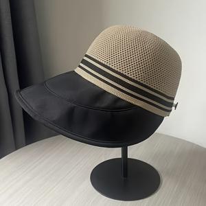 TEMU 여성용 넓은 챙 스트로햇, 사계절 착용 가능한 통기성 메쉬 디자인 썬햇