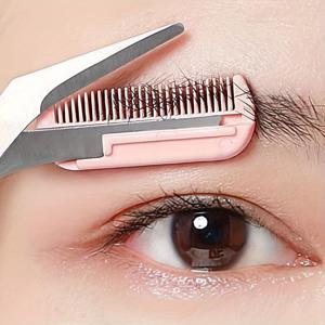 TEMU Eyebrow Trimming Scissors with Built-in Comb - 스테인리스 스틸, 향수 없는 미용 도구, 완벽한 눈썹을 위한