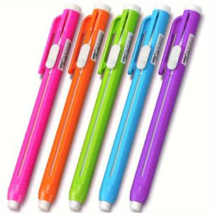 TEMU 5pcs 리트렉터블 펜슬 지우개 - 학교, 사무실 및 가정용으로 교체 가능한 충전식 고무 지우개, 밝은 색상 (분홍색, 노란색, 녹색, 파란색, 보라색) - 내구성이 뛰어나고 사용하기 쉽고 편리한 문구용품 액세서리, 학교 용품, 아름다운 지우개, 부드러운 표면, 학교 필수품