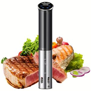 TEMU Wancle 수비드 쿠커 1100W - 방수 열 침침기 서브시스템, 예약 기능 포함, 스테인리스 스틸 디자인, 보관 용이, 스테이크, 생선 및 야채에 완벽, 주방 기기 | 세련된 기기 | 사용자 친화적