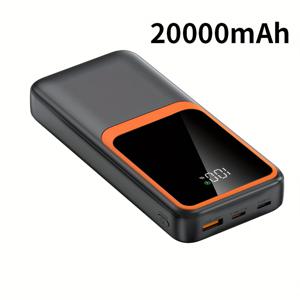 TEMU 20000mAh 파워뱅크, 22.5W/PD20W 초고속 충전 LED 배터리 디스플레이, 듀얼 입력 출력, 컴팩트 휴대용 폰 충전기|보조배터리|보조배터리20000