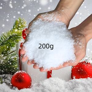 TEMU 100/200g 현실적인 흰색 인공 눈꽃 - 크리스마스 테마 파티 장식, 배터리 필요 없음, 휴일 축하 및 겨울 테마 이벤트에 완벽함, 크리스마스 장식, 축제 이벤트 액세서리, 겨울 낭만 장식, 쉬운 적용 장식