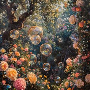 TEMU 1개 대형 사이즈 40x40cm/15.7x15.7인치 무테 DIY 5D 페인팅 꽃과 거품, 풀 라인스톤 그림, 핸드메이드 홈 오피스 벽 장식