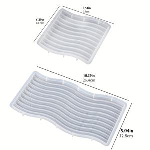 TEMU 2pcs - Wave Tray 실리콘 모드 스트립 트레이 모드 컵 매트 장식 제작 도구 장식 캐스팅 모드 에폭시 레진 모드 홈 장식 DIY 콘크리트 장식 실리콘 모드 석면 트레이 캐스팅 모드 에폭시 레진 모드