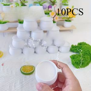 TEMU 수제 크로셰 꽃 화분 트위스터 미니 화분 식물 플라스틱 차 장식 세트 10개 팩