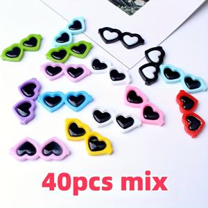 TEMU 40개 레진 하트 모양 소형 액세서리 - DIY 공예 비즈, 주얼리 만들기, 키체인, 폰케이스 장식용