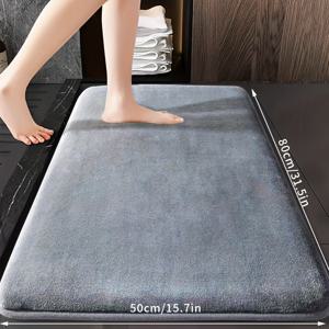 TEMU 1개 두꺼운 고품질 욕실 매트, 겨울 장식용 미끄럼 방지 바스 러그, 단색 바닥매트, 빠른 흡수, 세탁 가능, 빨리 건조, 부드럽고 편안한 카펫, 다양한 홈 데코레이션에 완벽. 욕실 액세서리, 주방 매트, 세탁실, 침실, 샤워실, 실내 고급욕실 매트