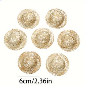 TEMU 4.5/5.5/6cm 크기의 5개의 미니 니트 스트로햇, DIY 공예 장식 액세서리, 애완동물 및 파티 장식에 적합합니다.