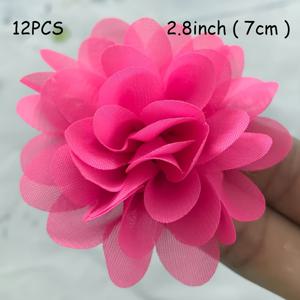 TEMU 12pcs chiffon 꽃 장식, DIY 헤어밴드, 헤드밴드, 드레스, 모자, 크리스마스 및 할로윈 크래프트용 2.8인치 폴리에스테르 직물 꽃 조각품 - 헤어 클립이 없는 기본 스타일 액세서리