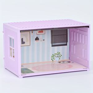 TEMU 1개 QSMARTOY 미니어처 하우스 디스플레이 박스 - 파스텔 핑크, 열린 창문 디자인, 인형집 키트와 호환 가능 (가구 미포함) - 수집가를 위한 선물, 생일/크리스마스 선물, 홈 데코 - 내구성 있는 플라스틱 제작, 미니어처 인형집 액세서리, 수집용 컨테이너, 재미있는 미학적 디자인, 쉬운 조립