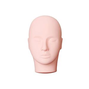 TEMU 메이크업 및 속눈썹 연장 훈련용 전문 실리콘 매니큐인 헤드 - 리얼리스틱한 평면 머리 연습 인형, 생생한 얼굴 특징 포함, 메이크업 브러쉬 및 레드 립스틱 포함