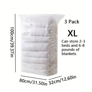 TEMU 3pcs DYWMM 공간 절약 진공 압축 보관 가방 - 이불, 담요, 침구, 의류, 베개 등에 대한 80% 더 효율적인 저장 솔루션 - 플라스틱, 전기 필요 없음, 대용량 저장 솔루션, 의류 정리 보관, DYWM|이불|이불정리함