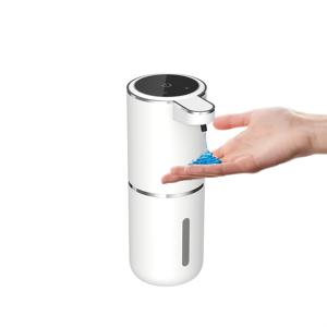 TEMU 터치리스 비누 디스펜서, 380ml 용량, USB 충전식 폼 비누 디스펜서, 전기 벽걸이형 4단계 조절 펌프, 누름 불필요, 교차 오염 방지, 주방 및 욕실용 세제 디스펜서 | 모던 디자인 플라스틱 디스펜서, 내구성 강한 욕실 비누 디스펜서
